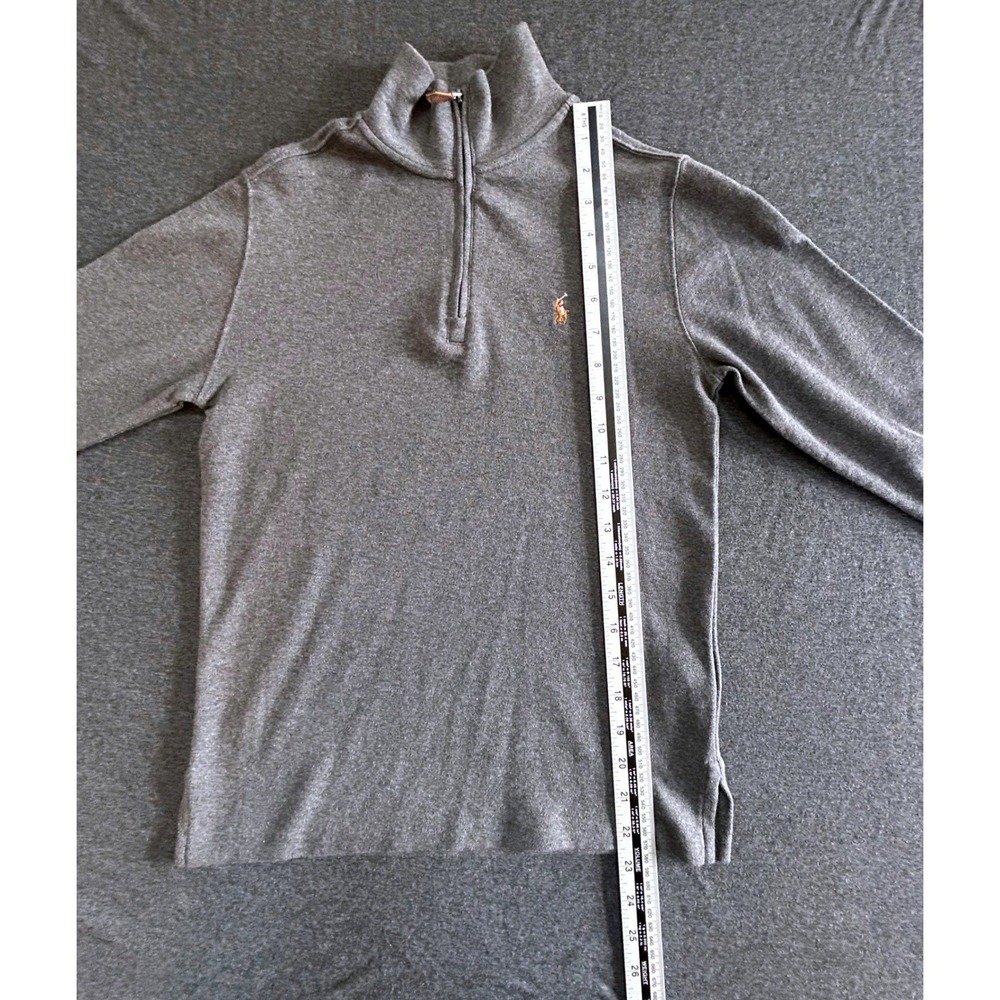 Polo Ralph Lauren Quarter Zip Pullover Boys M 10-12 Gray Pony Logo - Picture 7 of 9